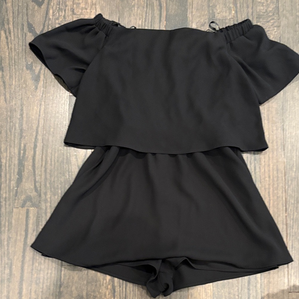B Darlin Black Off-Shoulder Jumpsuit